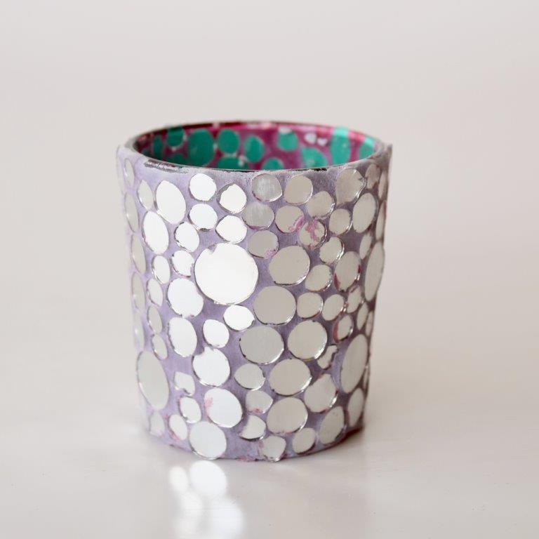 Extra Small Lilac Glass Mosaic Tea Light Candle Holder